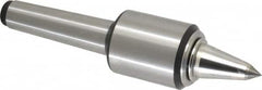 Royal Products - MT3 Taper Shank, 1.7" Head Diam 830 Lb Capacity Carbide Tipped Live Center - 12,000 Max RPM, 2.12" Head Length, 7/8" Point Diam, 1-3/4" Point Len, 180 Lb Max Workpc, 7-23/32" OAL, 3/8" Tip Diam, Long Point - Exact Tooling