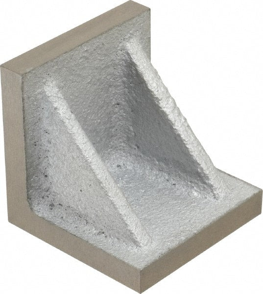 Interstate - 3" Wide x 3" Deep x 3" High Cast Iron Machined Angle Plate - Standard Plate, Flat Surface, Double Web, Single Plate - Exact Tooling
