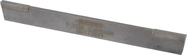 Accupro - 1/8 Inch Wide x 1/2 Inch High x 4-1/2 Inch Long, Parallel Blade, Cutoff Blade - Micrograin Grade, Bright Finish - Exact Tooling