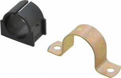 ZSI - 1-1/8" Tube, Steel, Zinc Plated Tube Strap with Cushion - 2 Mounting Holes - Exact Tooling