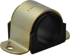 ZSI - 1-1/4" Tube, Steel, Zinc Plated Tube Strap with Cushion - 2 Mounting Holes - Exact Tooling