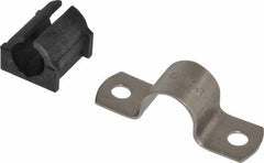 ZSI - 1/2" Tube, Grade 304 Stainless Steel, Tube Strap with Cushion - 2 Mounting Holes - Exact Tooling