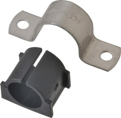 ZSI - 7/8" Tube, Grade 304 Stainless Steel, Tube Strap with Cushion - 2 Mounting Holes - Exact Tooling