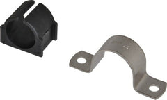 ZSI - 1" Tube, Grade 304 Stainless Steel, Tube Strap with Cushion - 2 Mounting Holes - Exact Tooling