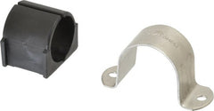 ZSI - 1-1/2" Tube, Grade 304 Stainless Steel, Tube Strap with Cushion - 2 Mounting Holes - Exact Tooling