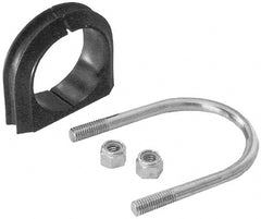 ZSI - 1/2" Pipe, Grade 316 Stainless Steel U Bolt Clamp with Cushion - 1/2" Panel Thickness - Exact Tooling