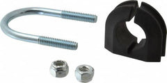 ZSI - 1/2" Pipe, Steel U Bolt Clamp with Cushion - Electro Galvanized, 1/2" Panel Thickness - Exact Tooling