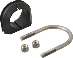 ZSI - 1-1/2" Pipe, Grade 316 Stainless Steel U Bolt Clamp with Cushion - 3/4" Panel Thickness - Exact Tooling