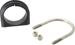ZSI - 3" Pipe, Grade 316 Stainless Steel U Bolt Clamp with Cushion - 1" Panel Thickness - Exact Tooling