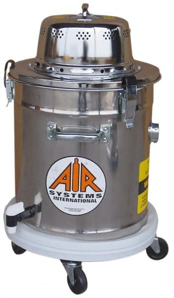 AIR Systems - 5 Gal, Stainless Steel Tank, Dry, Toxic Dust Vacuum Cleaner - 1.3 hp, 7.5 Amps - Exact Tooling