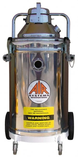 AIR Systems - 15 Gal, Stainless Steel Tank, Dry, Toxic Dust Vacuum Cleaner - 2.3 hp, 11 Amps - Exact Tooling