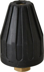 Dirt Killer - 4,700 psi Rotating, Brass, Ceramic & Plastic, Blast Pressure Washer Nozzle - 5.5mm Orifice Diam, 1/4" Thread, NPT, Black - Exact Tooling