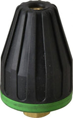 Dirt Killer - 4,700 psi Rotating, Brass, Ceramic & Plastic, Blast Pressure Washer Nozzle - 4.5mm Orifice Diam, 1/4" Thread, NPT, Yellow - Exact Tooling