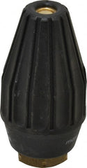 Dirt Killer - 3,200 psi Rotating, Brass, Ceramic & Plastic, Rotary Scouring Pressure Washer Nozzle - 5.5mm Orifice Diam, 1/4" Thread, NPT, Black - Exact Tooling