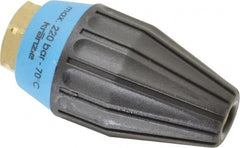 Dirt Killer - 3,200 psi Rotating, Brass, Ceramic & Plastic, Rotary Scouring Pressure Washer Nozzle - 7mm Orifice Diam, 1/4" Thread, NPT, Blue - Exact Tooling