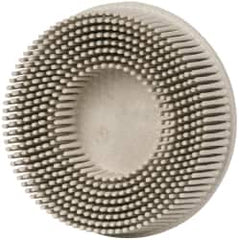 3M - 3" 120 Grit Ceramic Tapered Disc Brush - Fine Grade, Type R Quick Change Connector, 5/8" Trim Length - Exact Tooling