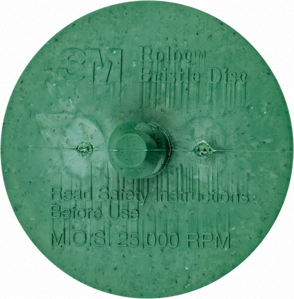 3M - 2" 50 Grit Ceramic Tapered Disc Brush - Coarse Grade, Type R Quick Change Connector, 5/8" Trim Length - Exact Tooling