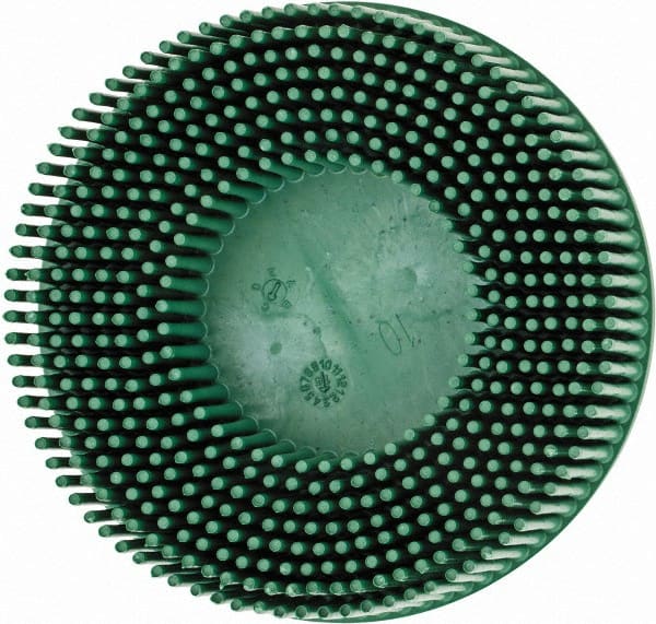 3M - 3" 50 Grit Ceramic Tapered Disc Brush - Coarse Grade, Type R Quick Change Connector, 5/8" Trim Length - Exact Tooling