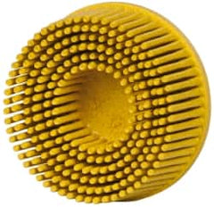 3M - 2" 80 Grit Ceramic Tapered Disc Brush - Medium Grade, Type R Quick Change Connector, 5/8" Trim Length - Exact Tooling