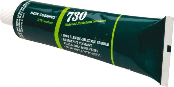 Dow Corning - 3.04 oz Tube White RTV Silicone Joint Sealant - -85 to 500°F Operating Temp, 14 min Tack Free Dry Time, 24 hr Full Cure Time, Series 730 - Exact Tooling