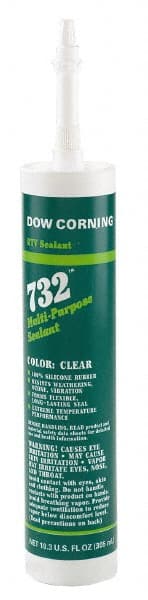 Dow Corning - 10.1 oz Cartridge Black RTV Silicone Joint Sealant - -76 to -65.2°F Operating Temp, 20 min Tack Free Dry Time, 24 hr Full Cure Time, Series 732 - Exact Tooling