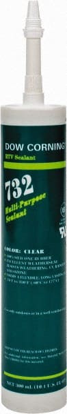 Dow Corning - 10.3 oz Cartridge Clear RTV Silicone Joint Sealant - -76 to 356°F Operating Temp, 20 min Tack Free Dry Time, 24 hr Full Cure Time, Series 732 - Exact Tooling