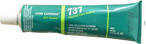 Dow Corning - 3 oz Cartridge Clear RTV Silicone Joint Sealant - -85 to 350°F Operating Temp, 14 min Tack Free Dry Time, 24 hr Full Cure Time, Series 737 - Exact Tooling