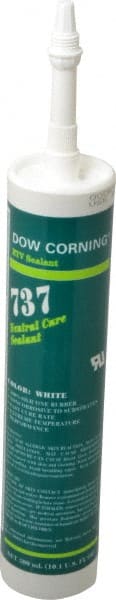 Dow Corning - 10.1 oz Cartridge White RTV Silicone Joint Sealant - -85 to 350°F Operating Temp, 14 min Tack Free Dry Time, 24 hr Full Cure Time, Series 737 - Exact Tooling
