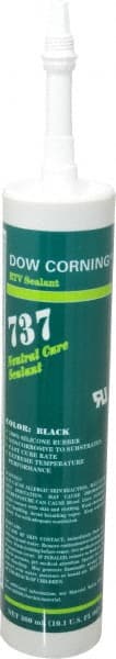 Dow Corning - 10.1 oz Cartridge Black RTV Silicone Joint Sealant - -85 to 350°F Operating Temp, 14 min Tack Free Dry Time, 24 hr Full Cure Time, Series 737 - Exact Tooling