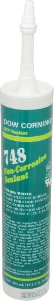 Dow Corning - 10.1 oz Tube Off-White RTV Silicone Joint Sealant - -67 to 350°F Operating Temp, 30 min Tack Free Dry Time, 36 hr Full Cure Time, Series 748 - Exact Tooling