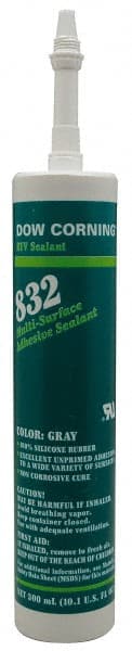 Dow Corning - 10.1 oz Cartridge Black RTV Silicone Joint Sealant - -67 to 300°F Operating Temp, 90 min Tack Free Dry Time, Series 832 - Exact Tooling