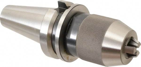 Albrecht - BT40, 1/32 to 1/2" Capacity, Steel Integral Shank Drill Chuck - Keyless, Taper Shank, 2" Sleeve Diam, 3-5/8" Open Length - Exact Tooling