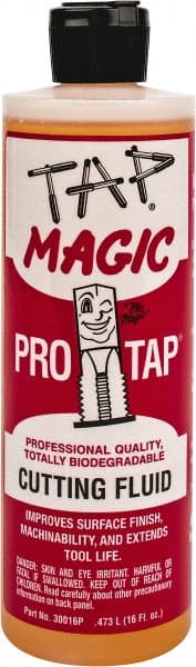 Tap Magic - Tap Magic ProTap, 1 Pt Bottle Cutting & Tapping Fluid - Semisynthetic, For Boring, Broaching, Drilling, Engraving, Facing, Milling, Reaming, Sawing, Threading, Turning - Exact Tooling