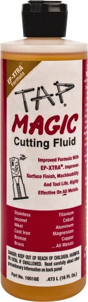 Tap Magic - Tap Magic EP-Xtra, 1 Pt Bottle Cutting & Tapping Fluid - Semisynthetic, For Boring, Broaching, Drilling, Engraving, Facing, Milling, Reaming, Sawing, Threading, Turning - Exact Tooling