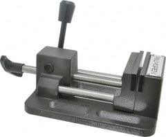 Palmgren - 3" Jaw Opening Capacity x 1" Throat Depth, Horizontal Drill Press Vise - 3" Wide Jaw, Stationary Base, Standard Speed, 12-1/4" OAL x 2-3/4" Overall Height - Exact Tooling