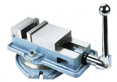 Interstate - 4" Jaw Width, 4" Jaw Opening Capacity, Horizontal Swivel Machine Vise - Manual Operation, 1 Station, 12-3/8" Long x 4.96" High x 1-1/4" Deep, 4-1/8" Jaw Height - Exact Tooling