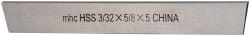 Interstate - 3/32 Inch Wide x 5/8 Inch High x 5 Inch Long, Parallel Cutoff Blade - M2 Grade, Bright Finish - Exact Tooling