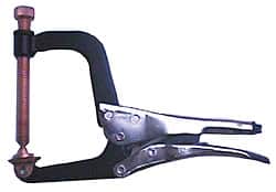 Grip-On - 12-7/8" OAL Standard Jaw Spindle C-Clamp Weld Locking Pliers - Exact Tooling