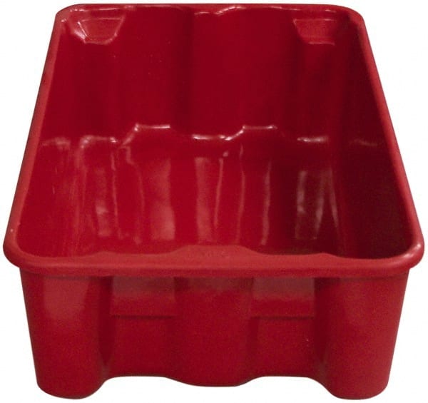 MFG Tray - 500 Lb Load Capacity Red Fiberglass Tote Container - Stacking, Nesting, 25.3" Long x 18" Wide x 10" High - Exact Tooling