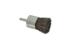 Anderson - 1" Brush Diam, Crimped, End Brush - 1/4" Diam Shank, 22,000 Max RPM - Exact Tooling