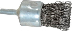 Anderson - 1" Brush Diam, Crimped, End Brush - 1/4" Diam Shank, 22,000 Max RPM - Exact Tooling