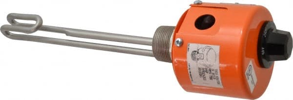 Value Collection - 1 Element, 9.06" Immersion Length, Standard Housing, Stainless Steel Pipe Plug Immersion Heater - 1 Phase, 240 Volt, 1,500 Watt, 68 Watts/Sq In, Stainless Steel Plug - Exact Tooling