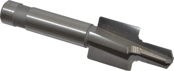 Made in USA - 7/16-20" Port, 0.888" Spotface Diam, 1/4" Tube Outside Diam, Reamer Pilot, Straight Shank, High Speed Steel Porting Tool - Exact Tooling