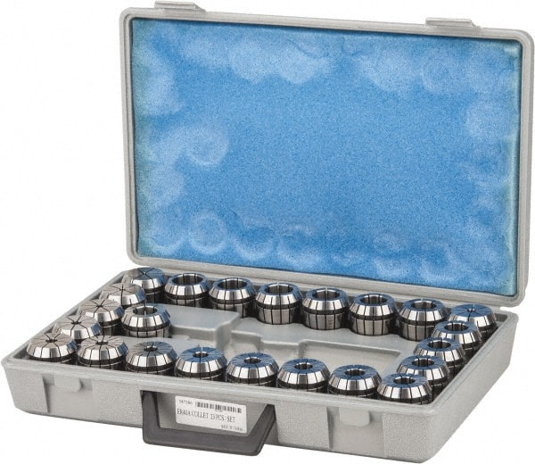 Accupro - 23 Piece, 0.118" to 1.023" Capacity, ER Collet Set - 0.01mm TIR, Series ER40 - Exact Tooling