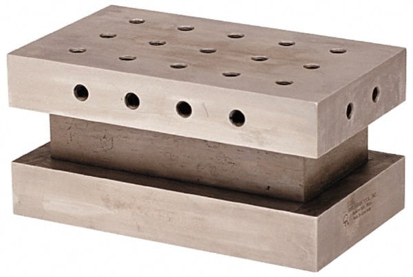 Suburban Tool - 3-1/2" Wide x 6" Deep x 3" High Steel Precision-Ground Angle Plate - Standard Plate, Machined Holes on Surface, Open End, Pair of Plates - Exact Tooling