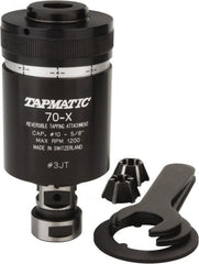Tapmatic - Model 70X, No. 10 Min Tap Capacity, 5/8 Inch Max Mild Steel Tap Capacity, JT3 Mount Tapping Head - 24100 (J441), 24500 (J445) Compatible, Includes Tap Clamping Wrenches and 2 collets, for Manual Machines - Exact Tooling