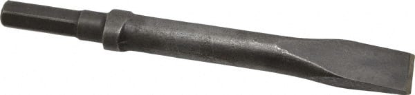 Made in USA - 1" Head Width, 9" OAL, 1/2" Shank Diam, Flat Chisel - Hex Drive, Hex Shank, Alloy Steel - Exact Tooling