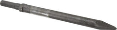 Made in USA - 12" OAL, 1/2" Shank Diam, Moil Point Chisel - Hex Drive, Hex Shank, Alloy Steel - Exact Tooling