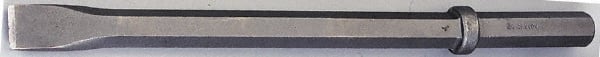 Made in USA - 24" OAL, 1-1/8" Shank Diam, Moil Point Chisel - Hex Drive, Hex Shank, Alloy Steel - Exact Tooling
