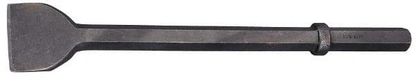 Made in USA - 3" Head Width, 20" OAL, 1-1/8" Shank Diam, Scaling Chisel - Hex Drive, Hex Shank, Alloy Steel - Exact Tooling